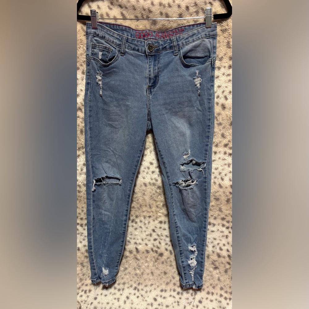 WOMENS GOGO DISTRESSED JEANS